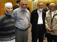 Sheikh Airot, Imam of Ponsonby Masjid (Auckland), Br Feroz Khan (IMAN), Br Hanif Khan (Lower Hutt Islamic Centre) and Br Hanif Ali, Secretary of FIANZ