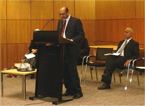 Javed Khan, President of FIANZ, addressing the guests.