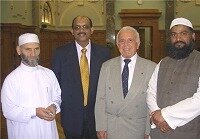 From left: Sheikh M. Ayrut (Imam, Ponsonby Masjid, AKL); M. Javed I. Khan, Hj Mazhar Krasniqi, and Sheikh M. Amir (Imam, Wellington Islamic Centre), at the 